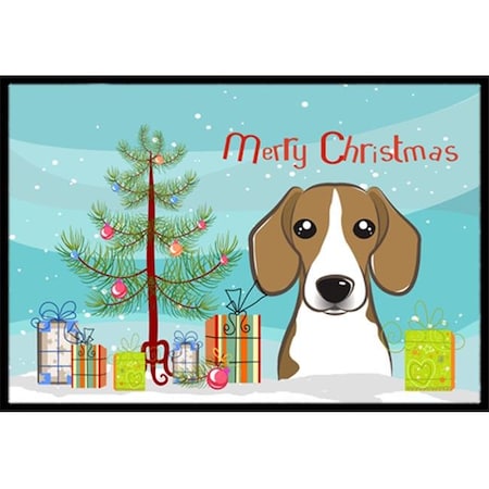 Carolines Treasures Carolines Treasures BB1611JMAT Christmas Tree & Beagle Indoor or Outdoor Mat; 24 x 36 BB1611JMAT